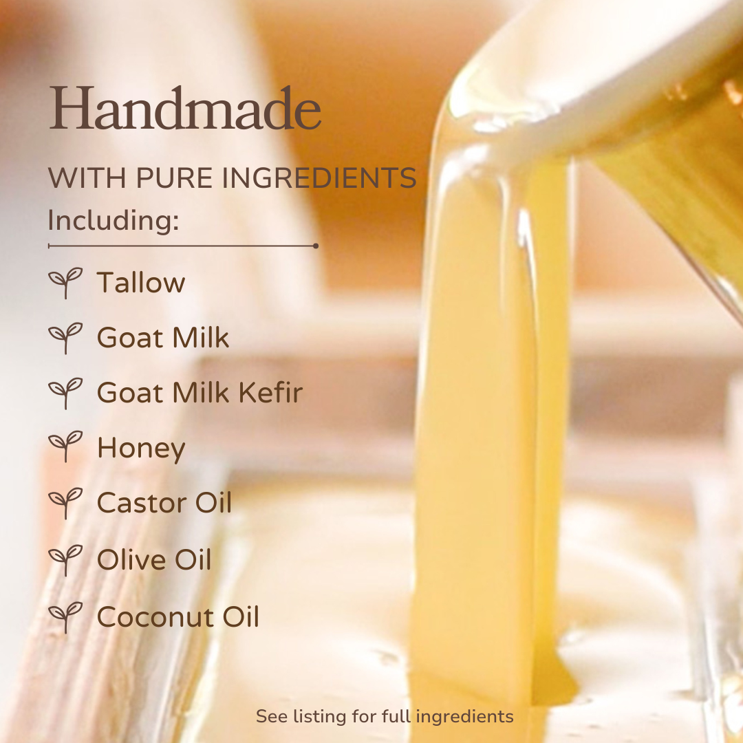 Milk + Honey Fragrance Free Handmade Tallow and Goat Milk Soap Bar