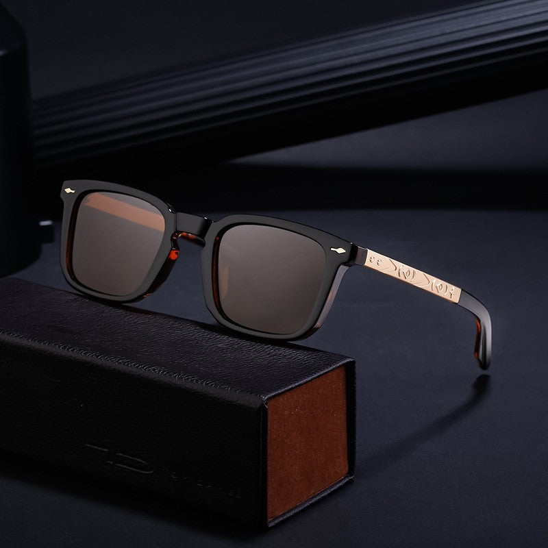 UV400 Unisex Full Square Frame Polarized Outdoor UV Protection Sunglasses