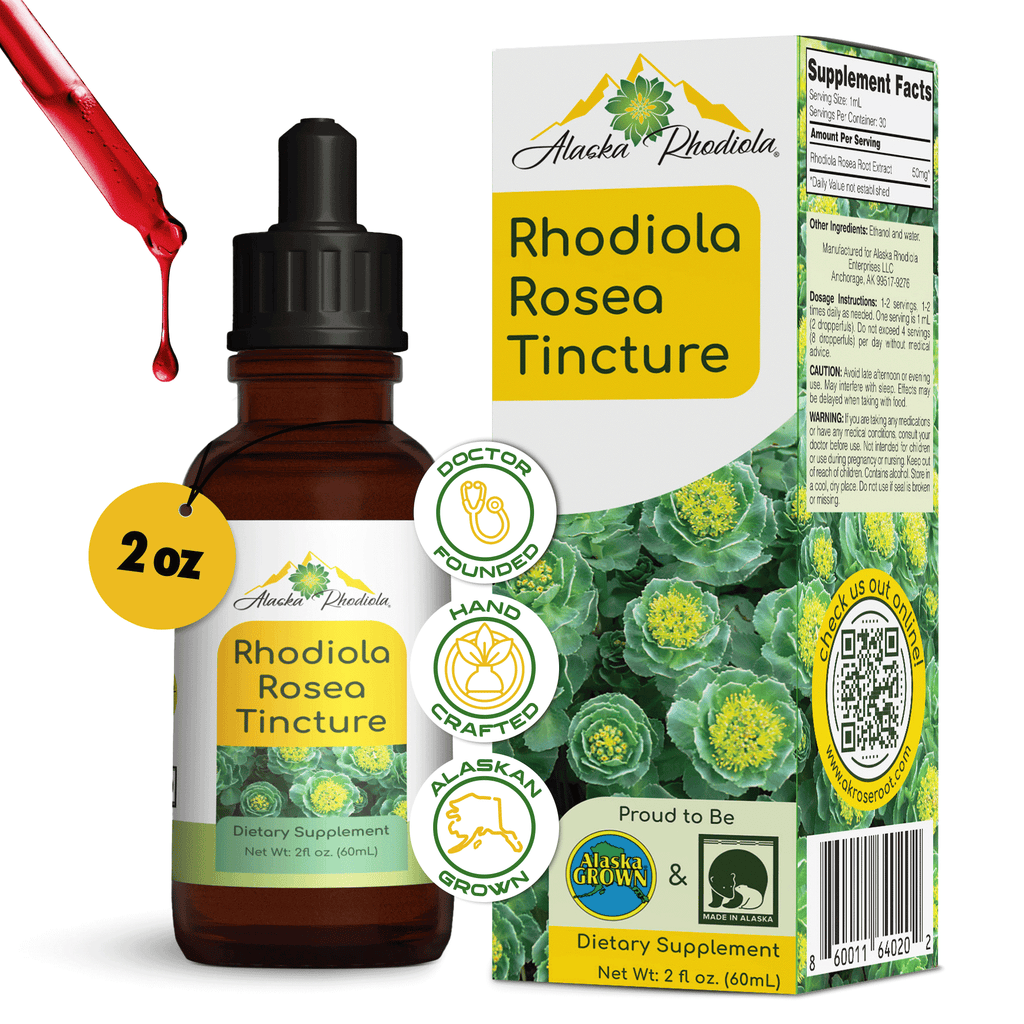 Rhodiola Rosea Tincture – Alaska Grown Herbal Extract (2 oz)