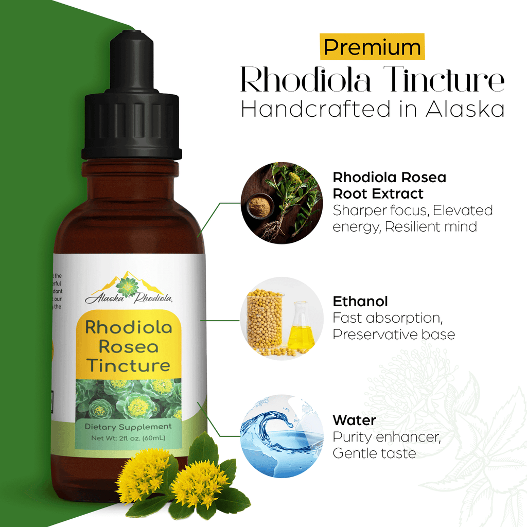Rhodiola Rosea Tincture – Alaska Grown Herbal Extract (2 oz)