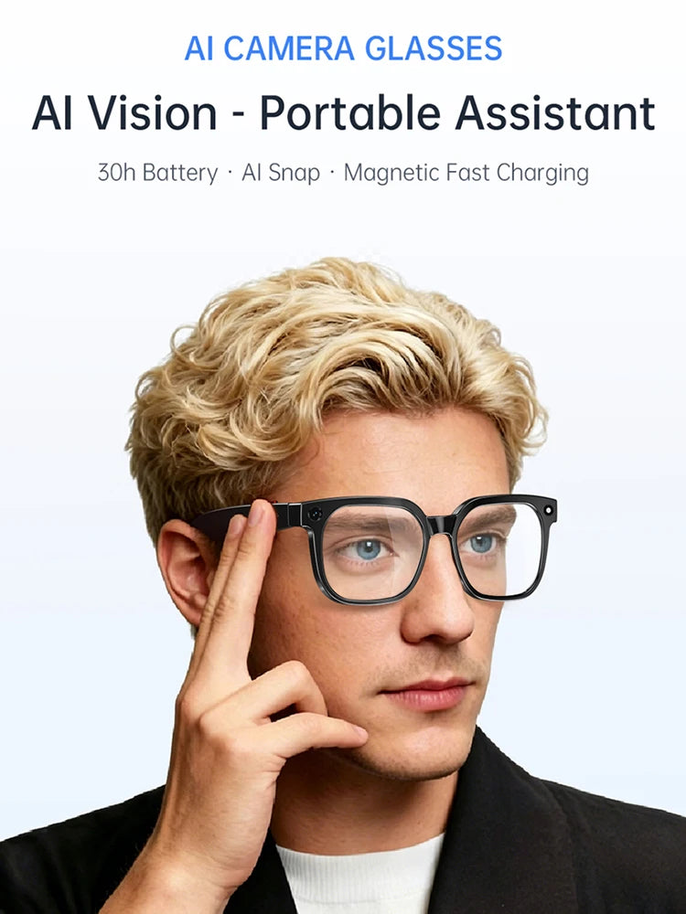 Lenovo 4K 8MP Smart Glasses Men HD Camera Language Translation ChatGPT WIFI Video Recording Bluetooth CallAudio Glasses Women