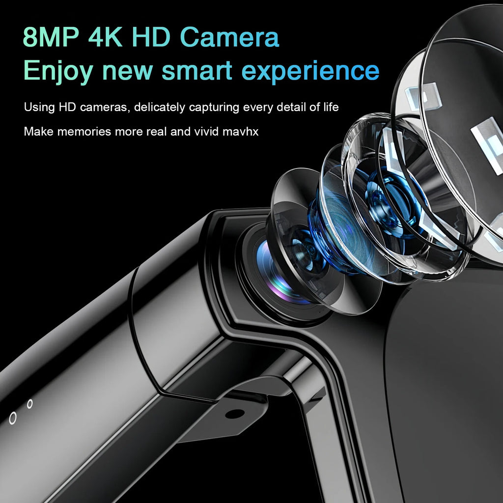 New Smart Glasses Men/Women 4K 8MP HD