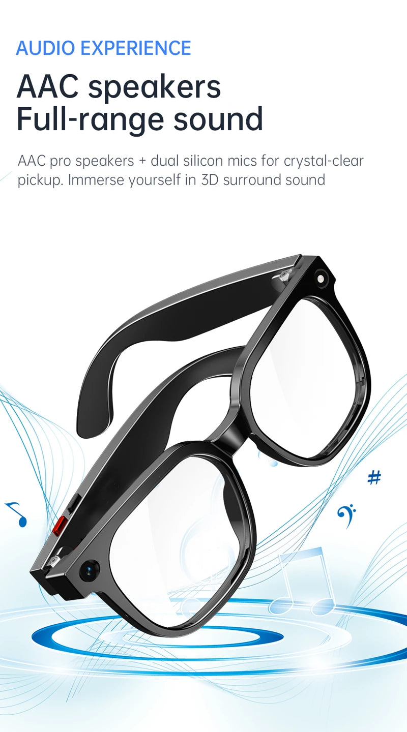 Lenovo 4K 8MP Smart Glasses Men HD Camera Language Translation ChatGPT WIFI Video Recording Bluetooth CallAudio Glasses Women