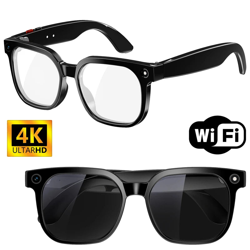 Lenovo 4K 8MP Smart Glasses Men HD Camera Language Translation ChatGPT WIFI Video Recording Bluetooth CallAudio Glasses Women