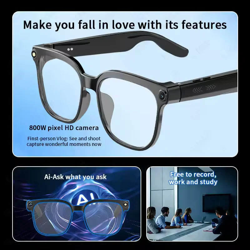 New Smart Glasses Men/Women 4K 8MP HD