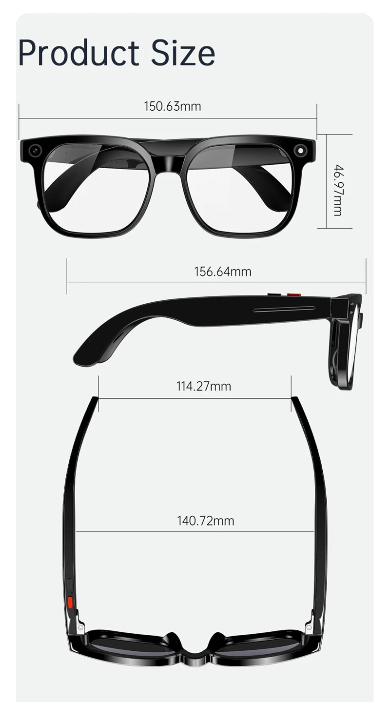 Lenovo 4K 8MP Smart Glasses Men HD Camera Language Translation ChatGPT WIFI Video Recording Bluetooth CallAudio Glasses Women