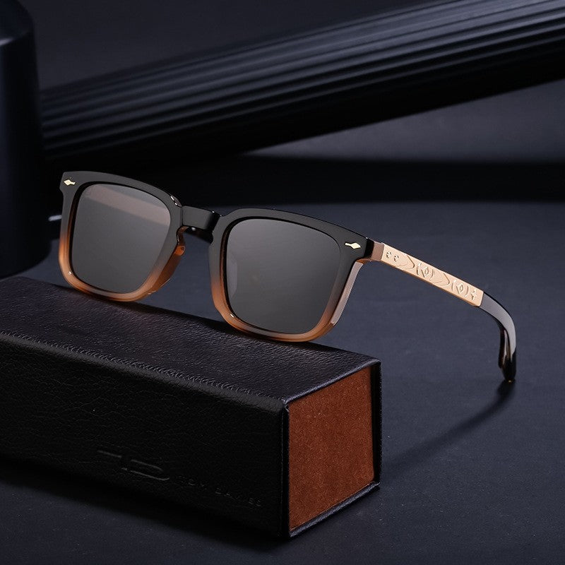 UV400 Unisex Full Square Frame Polarized Outdoor UV Protection Sunglasses