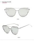 Women Fashion Cat Eye Sunglasses For Women Luxury Design Mirror Lens Vintage Summer Sun Glasses Rose Gold MetalCat Eye Sunglasses for Women Fashion Designer Style