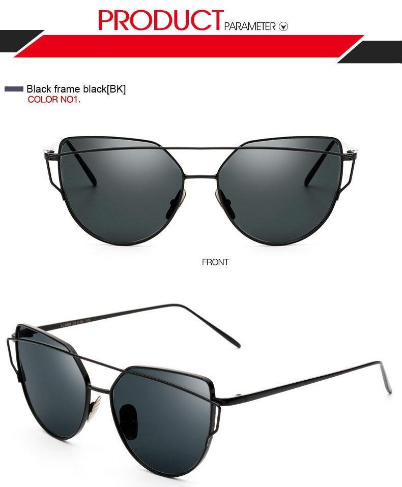 Women Fashion Cat Eye Sunglasses For Women Luxury Design Mirror Lens Vintage Summer Sun Glasses Rose Gold MetalCat Eye Sunglasses for Women Fashion Designer Style